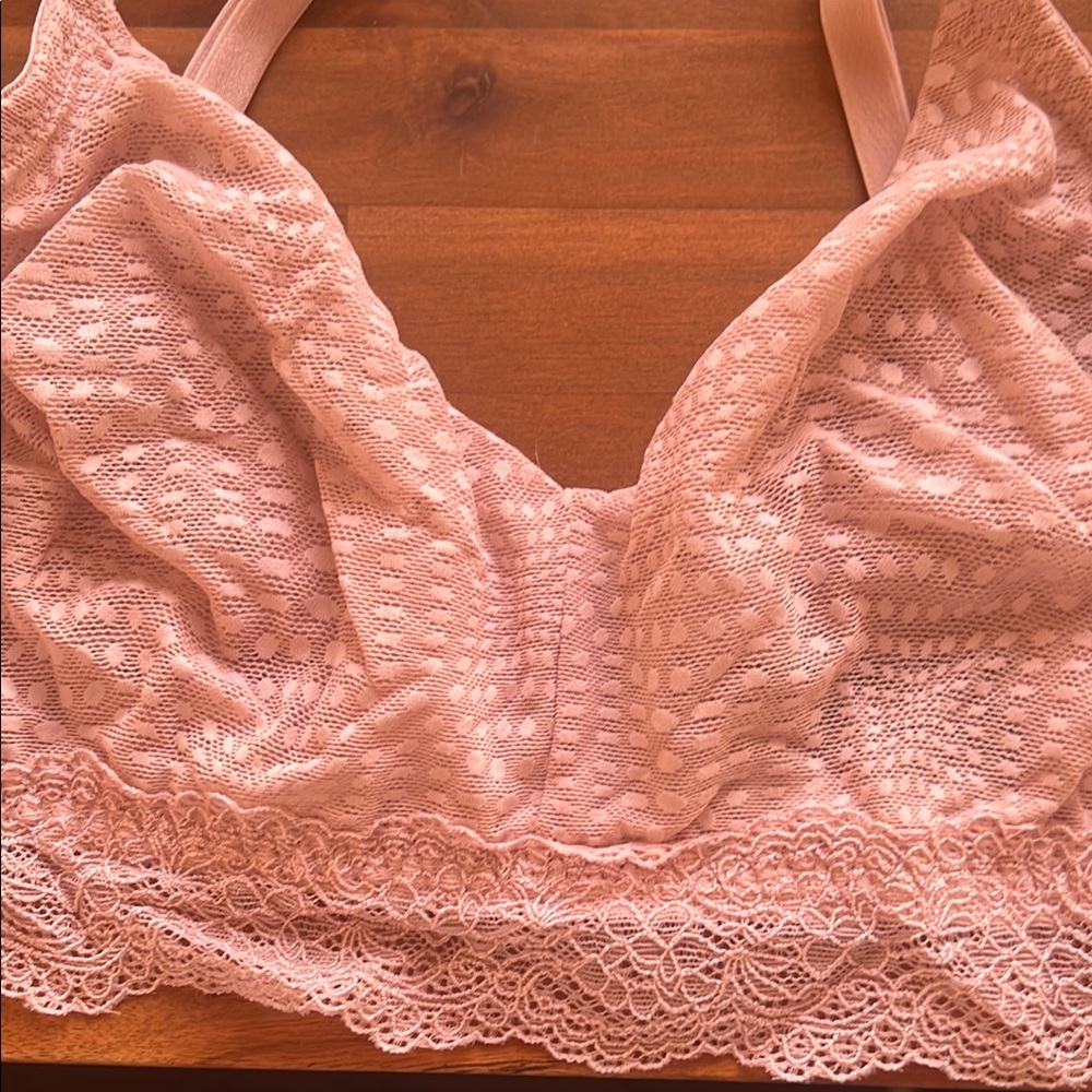 Natori Pink Lace Trim Bralette